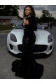 Discount One Shoulder Long Sleeves Long Sweep Train Velvet Sequin Prom Dress