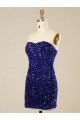 Discount Short Sweetheart Velvet Sequin Prom Dress