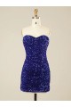 Discount Short Sweetheart Velvet Sequin Prom Dress