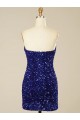 Discount Short Sweetheart Velvet Sequin Prom Dress