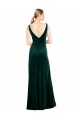 Discount Sleek V-Neck Long Formal Velvet Bridesmaid Dress / Prom Dress with Side Slit