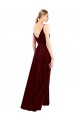 Discount Faux Wrap V-Neck Sleek Long Formal Velvet Bridesmaid Dress / Prom Dress