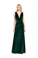 Discount Daring Deep V-Neck Long Full Length Formal Velvet Bridesmaid Dress / Prom Dress