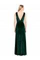 Discount Daring Deep V-Neck Long Full Length Formal Velvet Bridesmaid Dress / Prom Dress