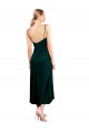 Discount Midi Cocktail Length Cowl Neck Velvet Slip Bridesmaid Dress / Prom Dress