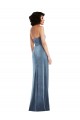 Discount Strapless Formal Velvet Maxi Bridesmaid Dress / Prom Dress with Draped Skirt