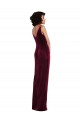 Discount Draped Skirt Faux Wrap Velvet Maxi Bridesmaid Dress / Prom Dress