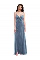 Discount Velvet Wrap Maxi Bridesmaid Dress / Prom Dress with Pockets