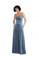 Discount Sleek Cowl Neck Velvet Maxi Bridesmaid Dress / Prom Dress with Pockets