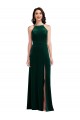 Discount Velvet Halter Maxi Bridesmaid Dress / Prom Dress with Pockets & Front Slit