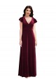 Discount Flutter Sleeve Velvet Maxi Bridesmaid Dress / Prom Dress with Pockets