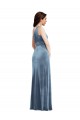 Discount One Shoulder Draped Velvet Maxi Bridesmaid Dress / Prom Dress