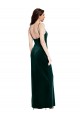 Discount Straight Neckline Spaghetti Straps Long Velvet Bridesmaid Dress / Prom Dress with High Side Slit