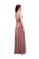 Discount Low Scoop Back Long V-Neck Formal Velvet Slip Bridesmaid Dress / Prom Dress