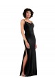 Discount Modern Floor-Length Formal Velvet Bridesmaid Dress / Prom Dress with Cowl Neck and Spaghetti Straps