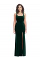 Discount Square Neck Long Velvet Maxi Bridesmaid Dress / Prom Dress
