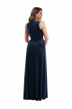 Discount Deep V-Neck Sleeveless Formal Velvet Maxi Bridesmaid Dress / Prom Dress with Pockets