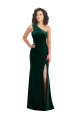 Discount One Shoulder Velvet Trumpet Bridesmaid Dress / Prom Dress with Front Slit