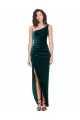 Discount One Shoulder Velvet Front Wrap Bridesmaid Dress / Prom Dress 