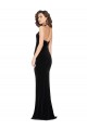 Discount Halter Neck Wide Straps Long Velvet Bridesmaid Dress / Prom Dress with Side Split