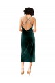 Discount Midi Cocktail Length Sleek Cowl Neckline Short Formal Velvet Bridesmaid Dress / Prom Dress